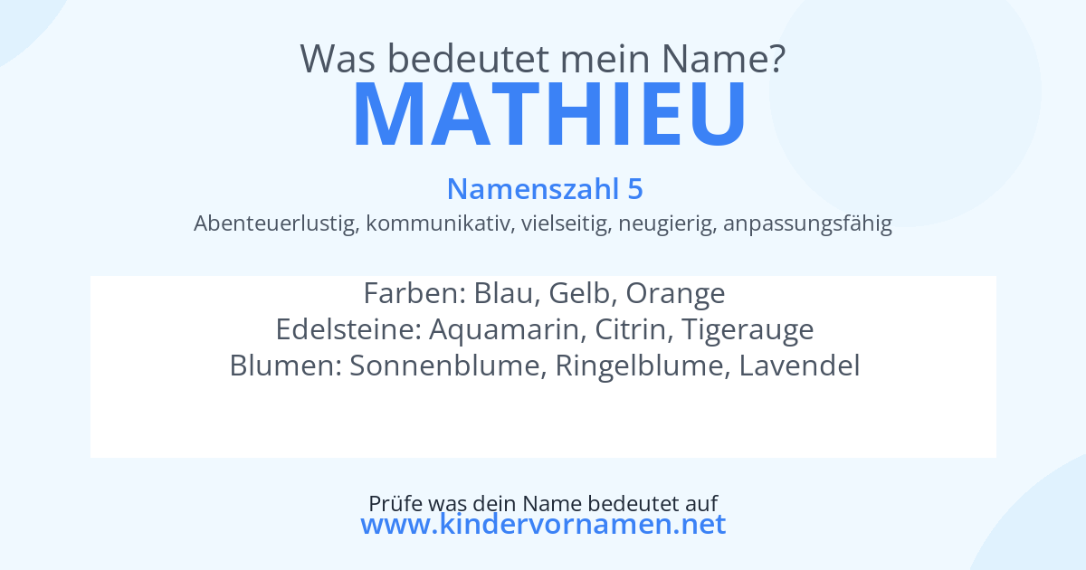 Was bedeutet der Name Mathieu?