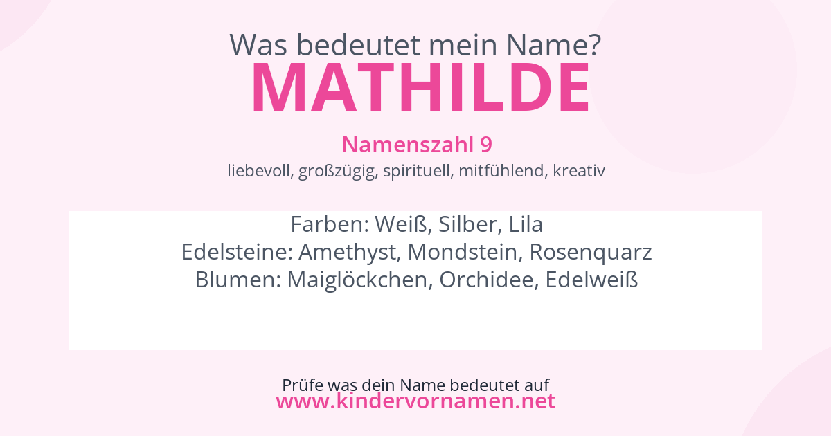 Was bedeutet der Name Mathilde?