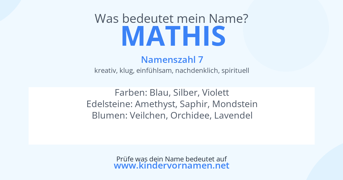 Was bedeutet der Name Mathis?
