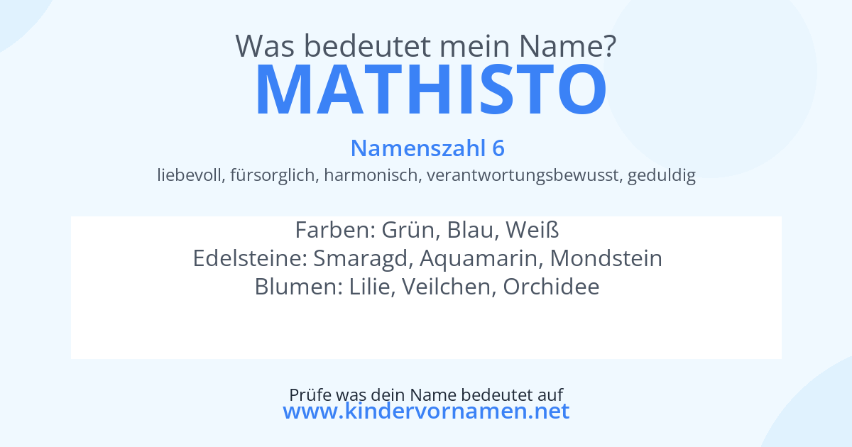 Was bedeutet der Name Mathisto?