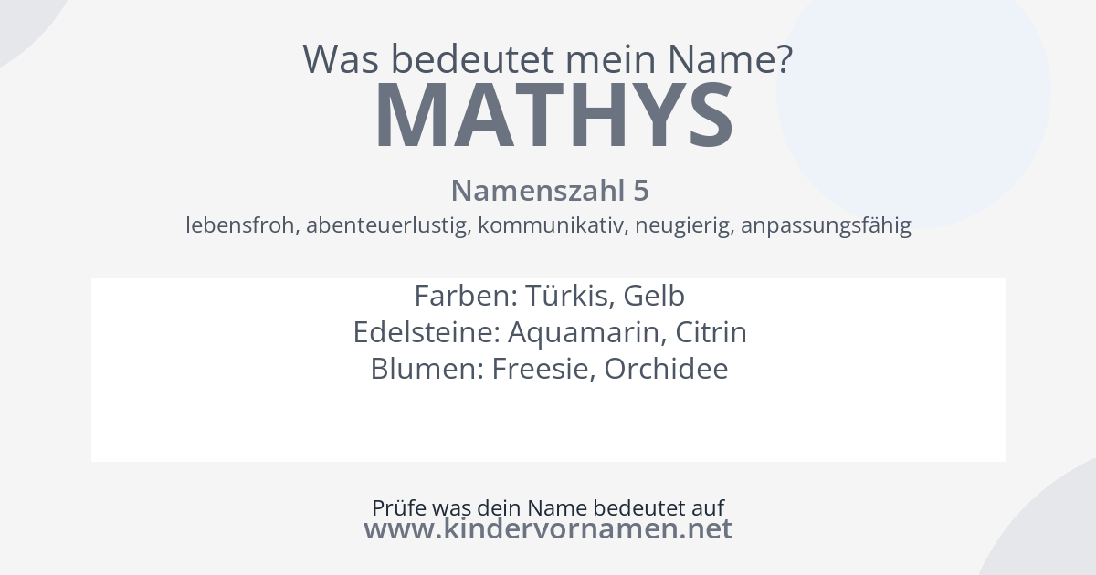 Was bedeutet der Name Mathys?