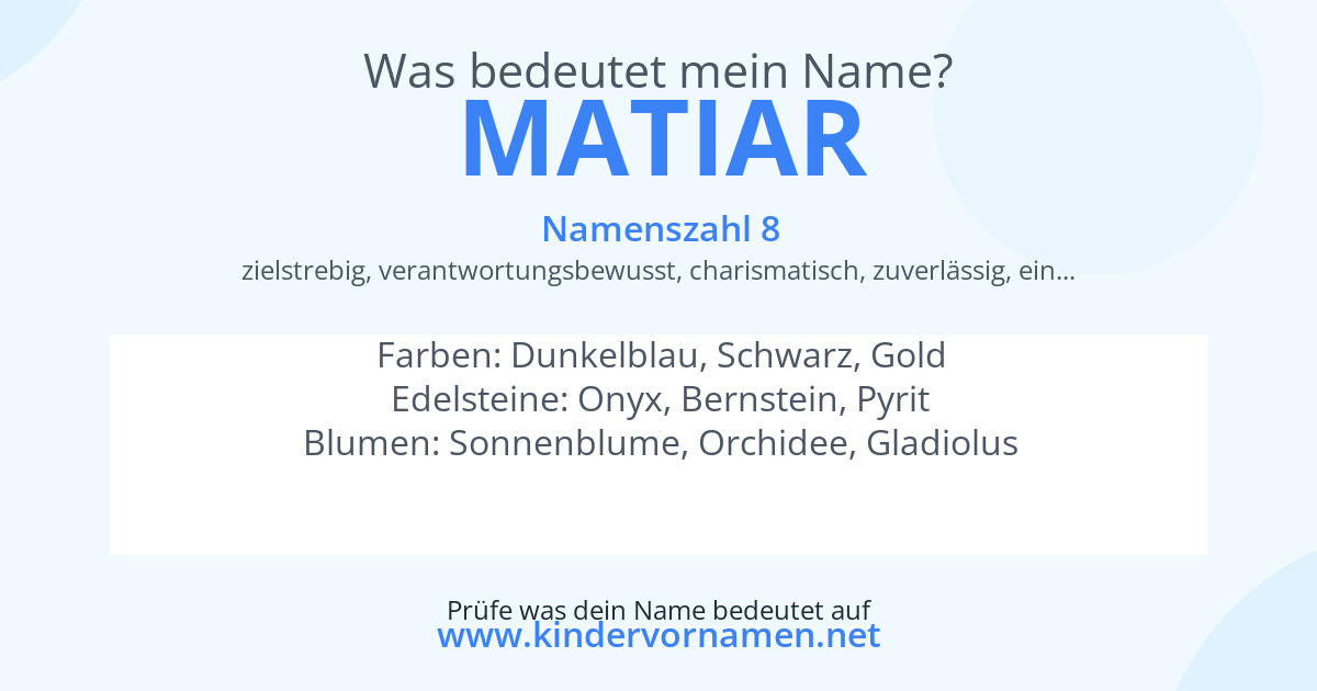 Was bedeutet der Name Matiar?