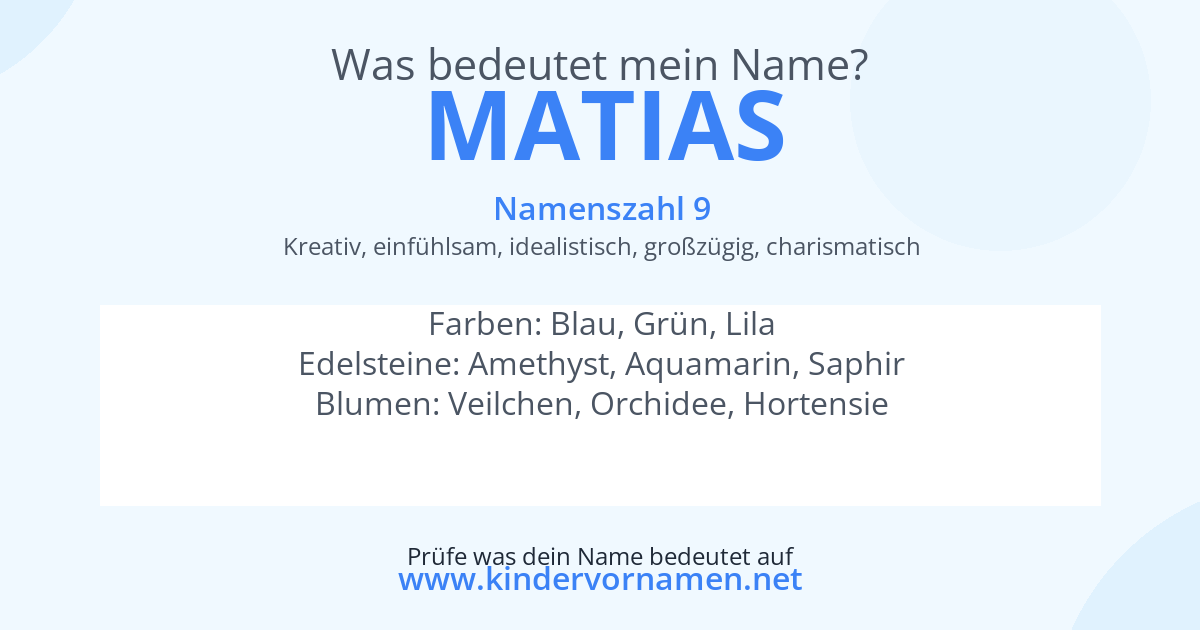 Was bedeutet der Name Matias?