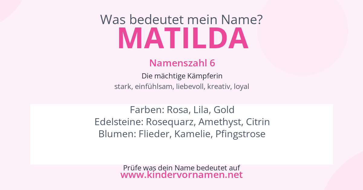Was bedeutet der Name Matilda?