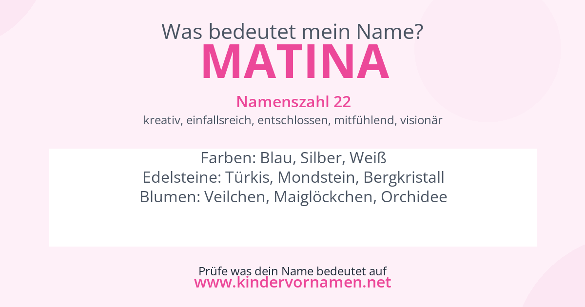 Was bedeutet der Name Matina?