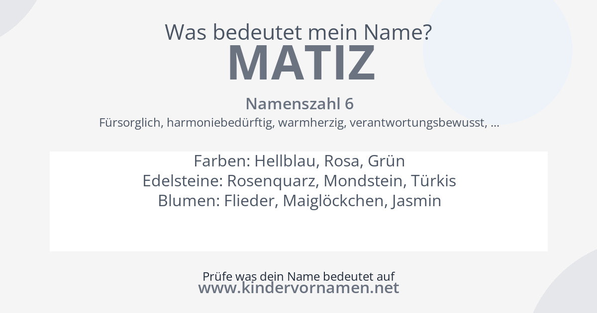 Was bedeutet der Name Matiz?