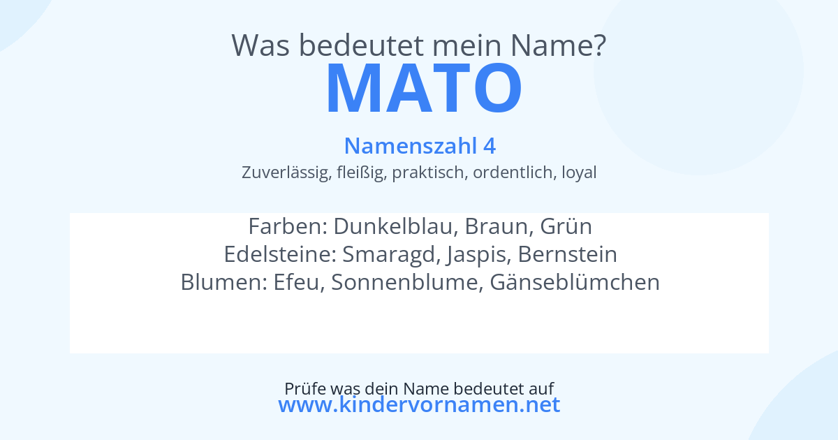 Was bedeutet der Name Mato?
