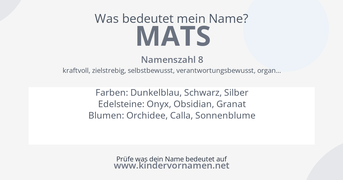 Was bedeutet der Name Mats?
