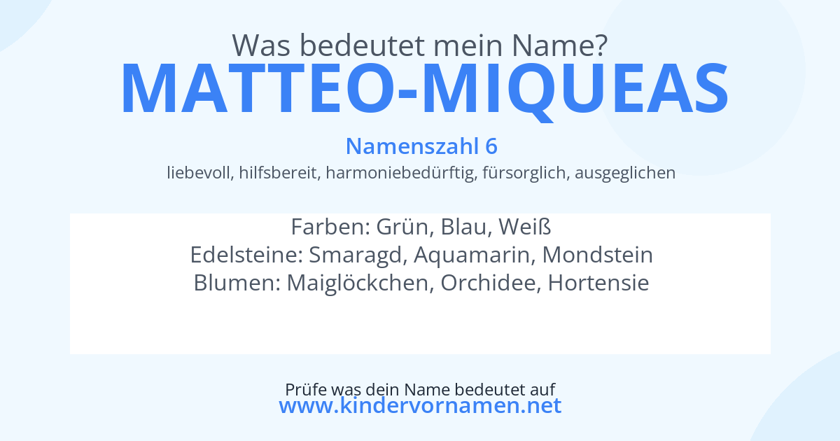 Was bedeutet der Name Matteo-Miqueas?