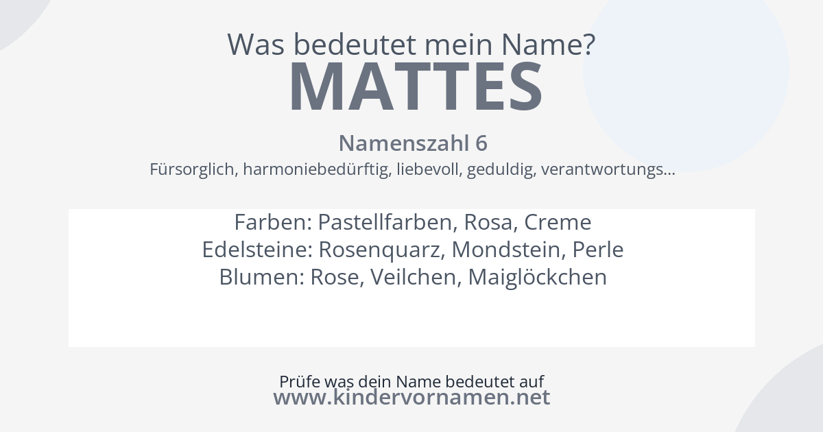Was bedeutet der Name Mattes?