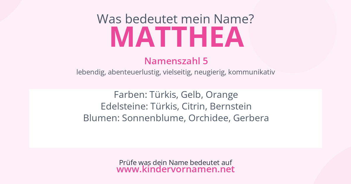 Was bedeutet der Name Matthea?