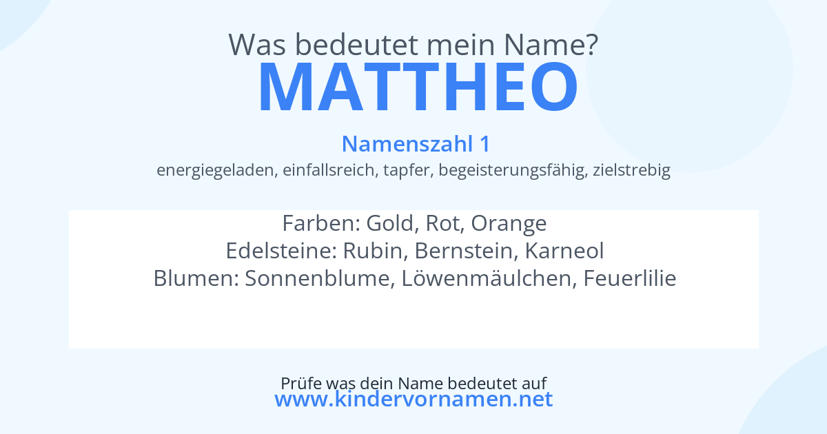 Was bedeutet der Name Mattheo?