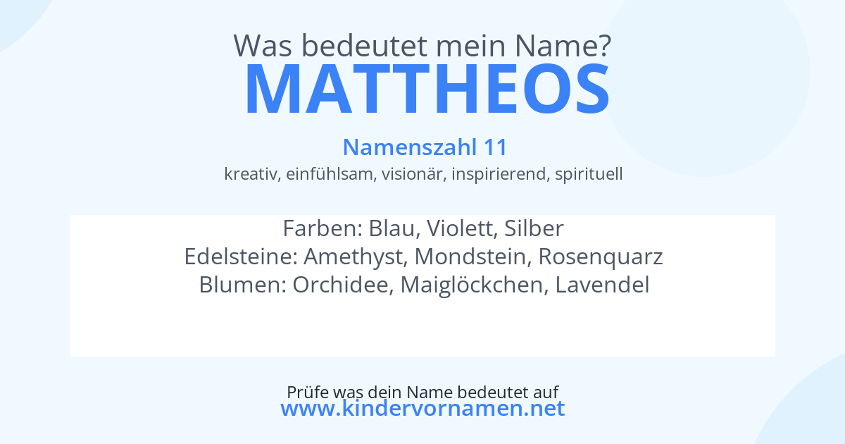 Was bedeutet der Name Mattheos?