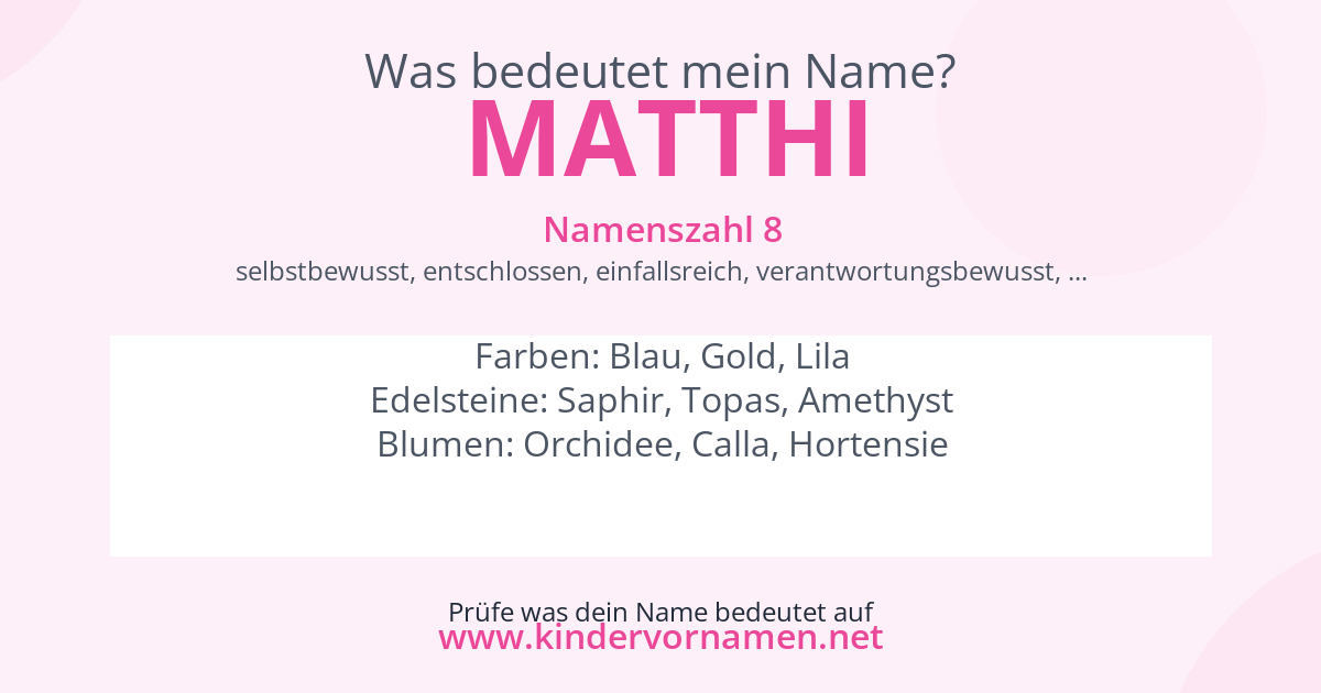 Was bedeutet der Name Matthi?
