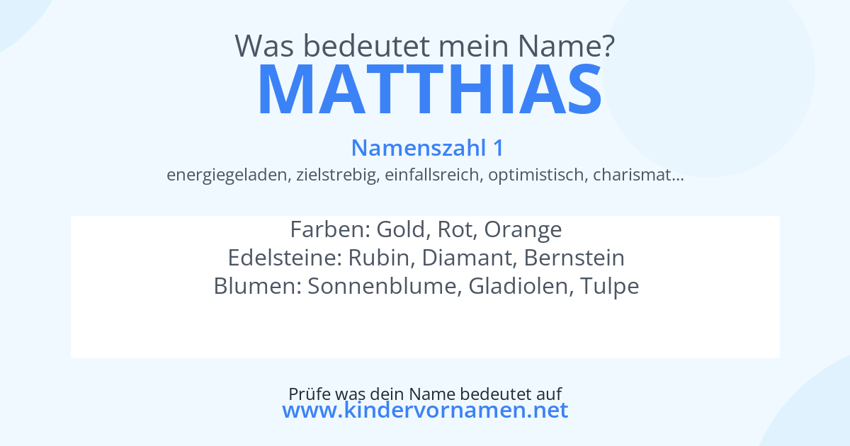 Was bedeutet der Name Matthias?