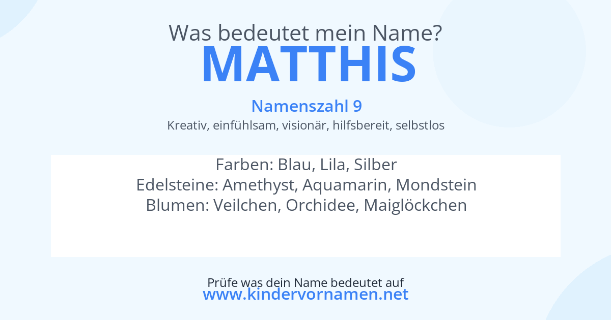 Was bedeutet der Name Matthis?