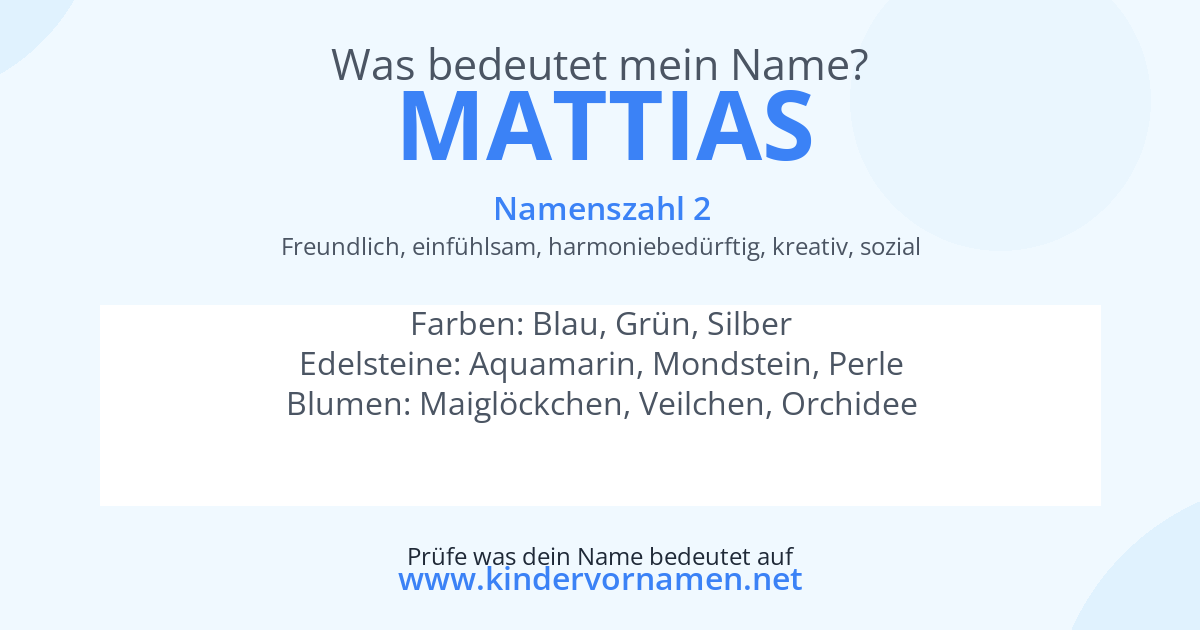 Was bedeutet der Name Mattias?