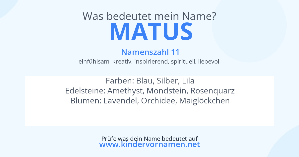 Was bedeutet der Name Matus?
