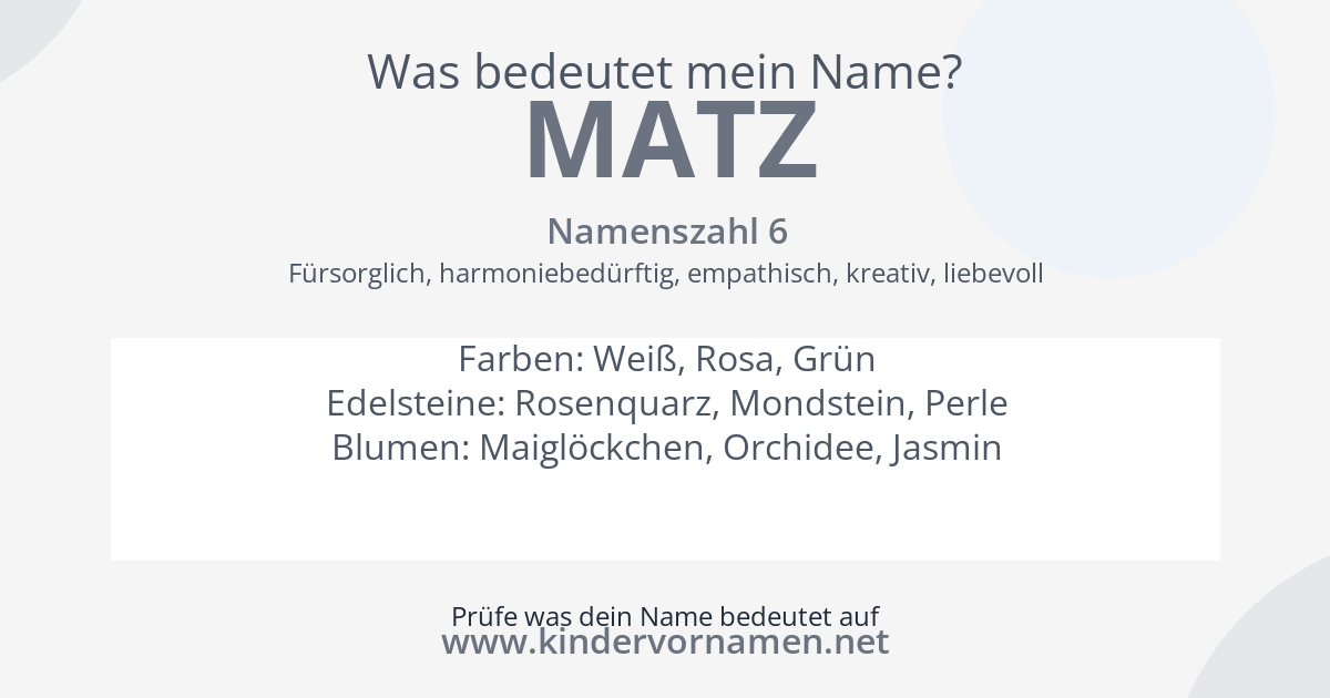 Was bedeutet der Name Matz?