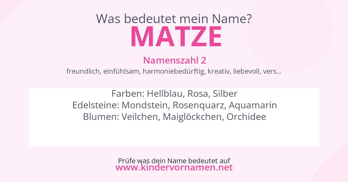 Was bedeutet der Name Matze?