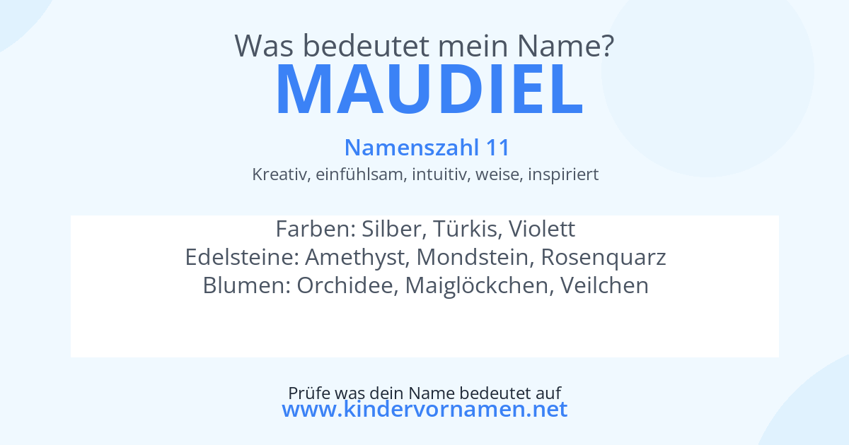 Was bedeutet der Name Maudiel?