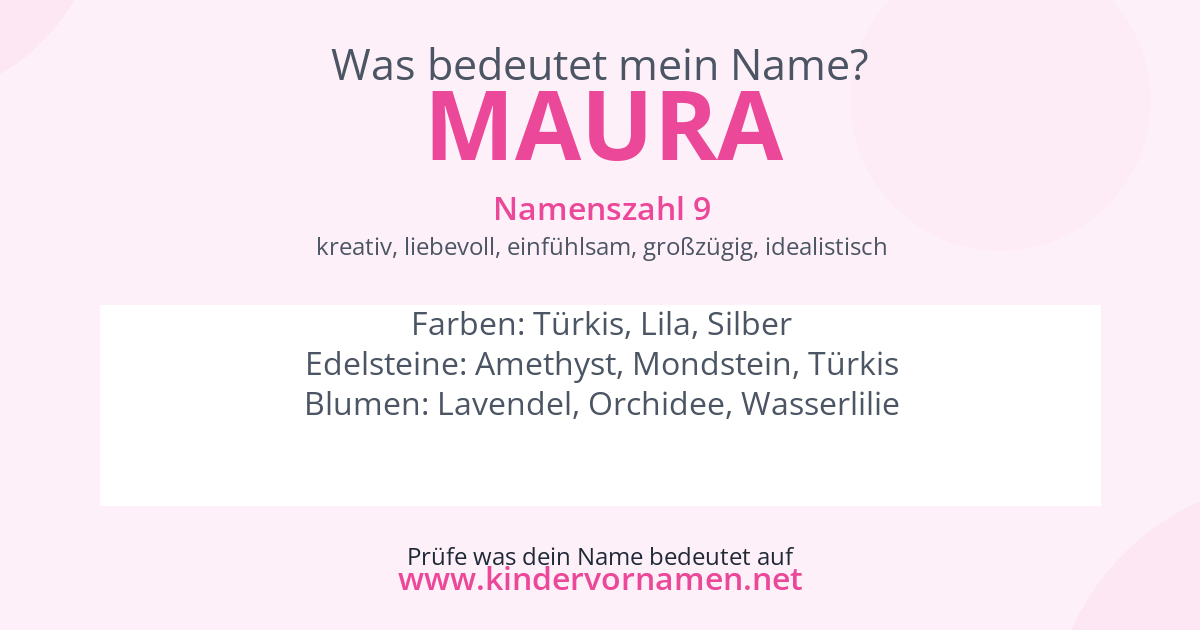 Was bedeutet der Name Maura?