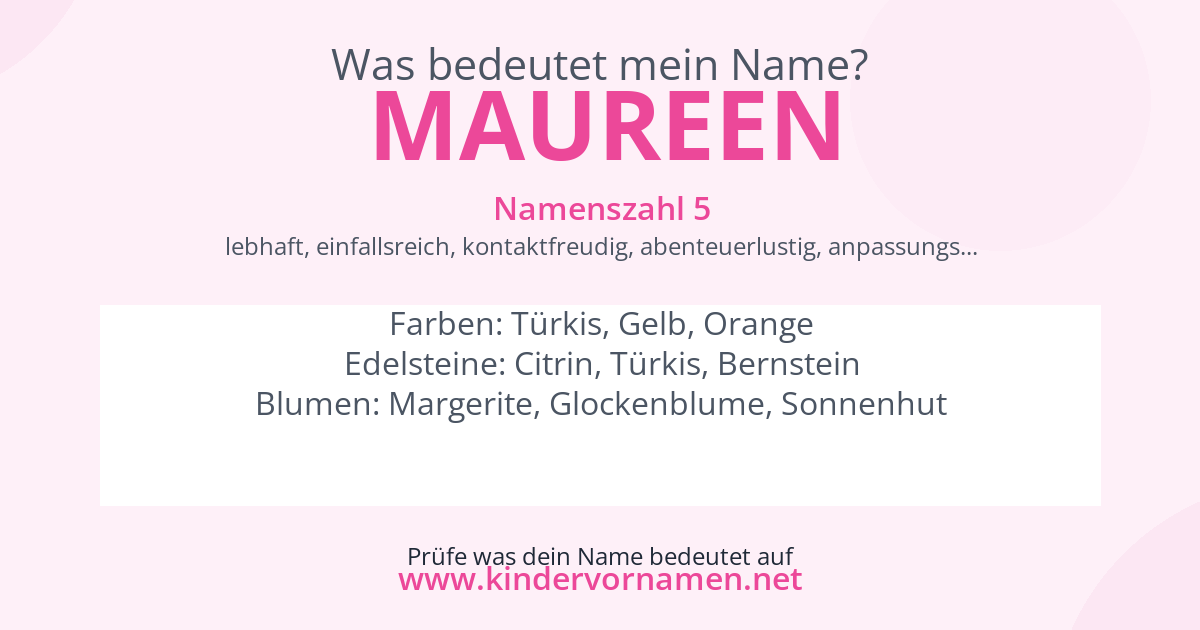 Was bedeutet der Name Maureen?