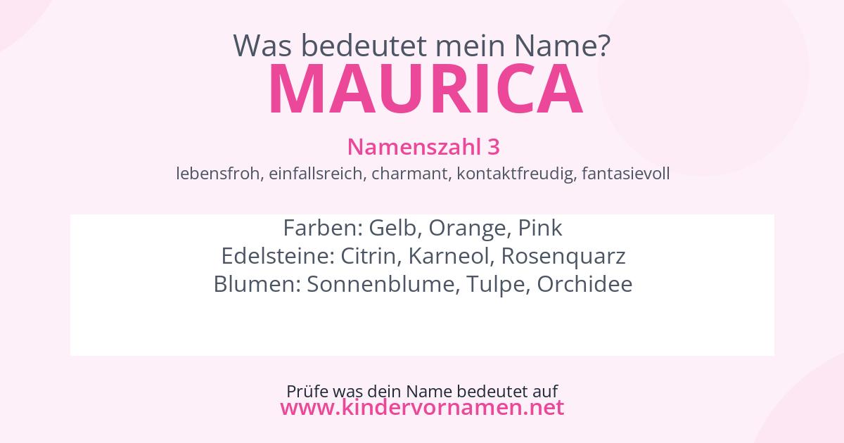 Was bedeutet der Name Maurica?