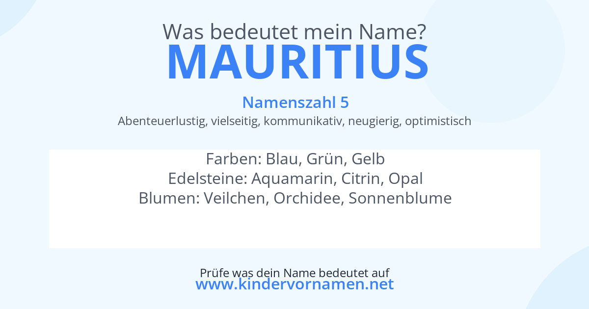 Was bedeutet der Name Mauritius?
