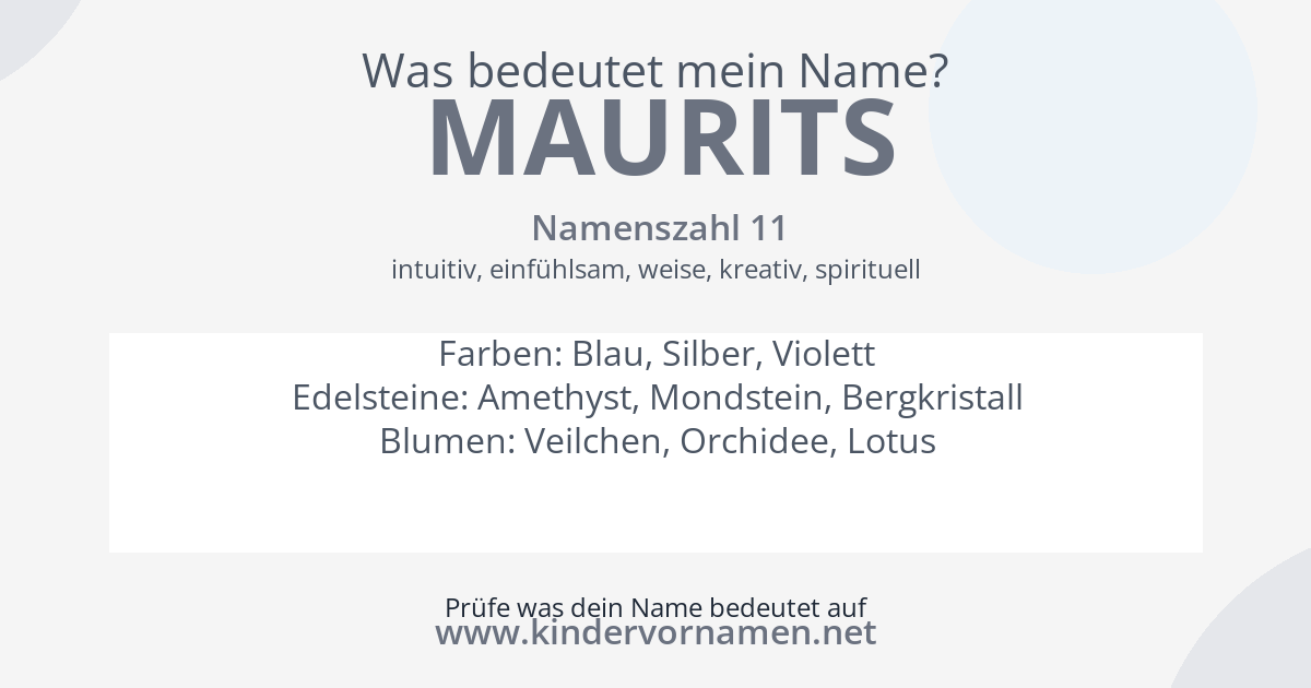 Was bedeutet der Name Maurits?