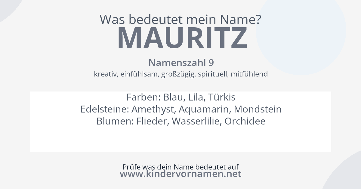 Was bedeutet der Name Mauritz?