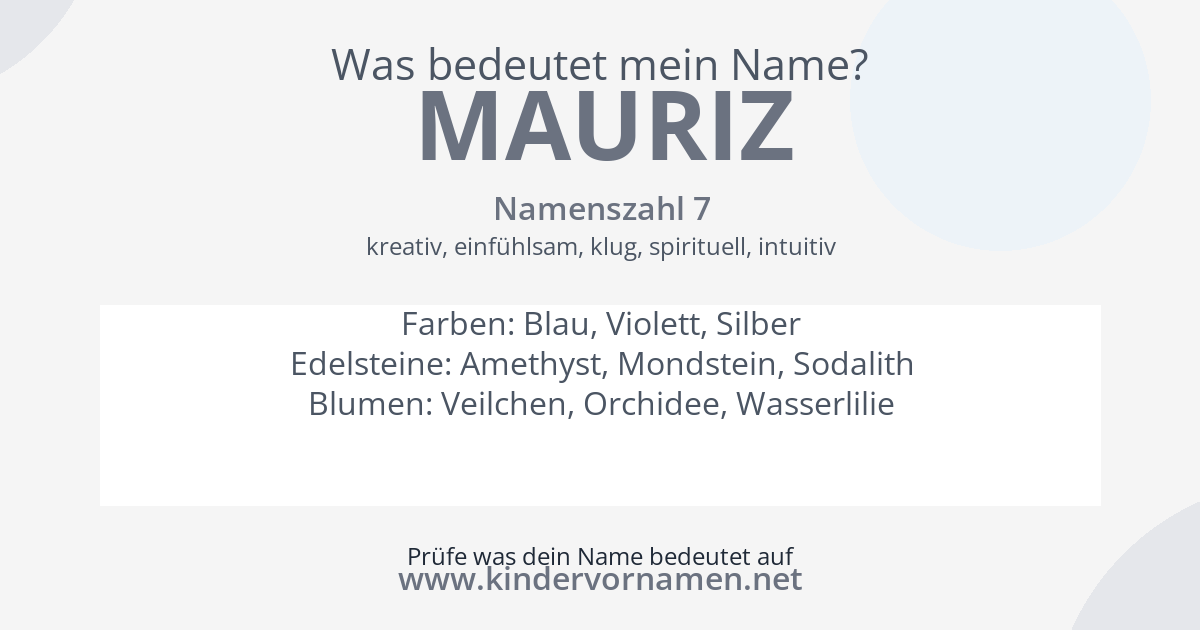 Was bedeutet der Name Mauriz?