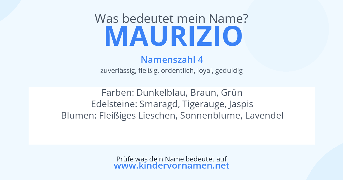 Was bedeutet der Name Maurizio?