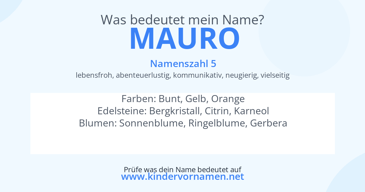 Was bedeutet der Name Mauro?