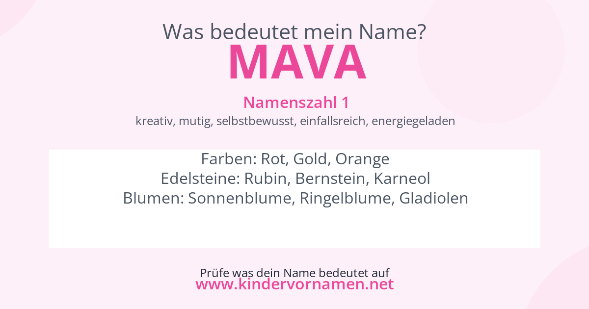 Was bedeutet der Name Mava?