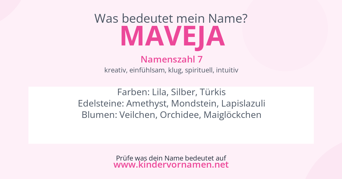 Was bedeutet der Name Maveja?