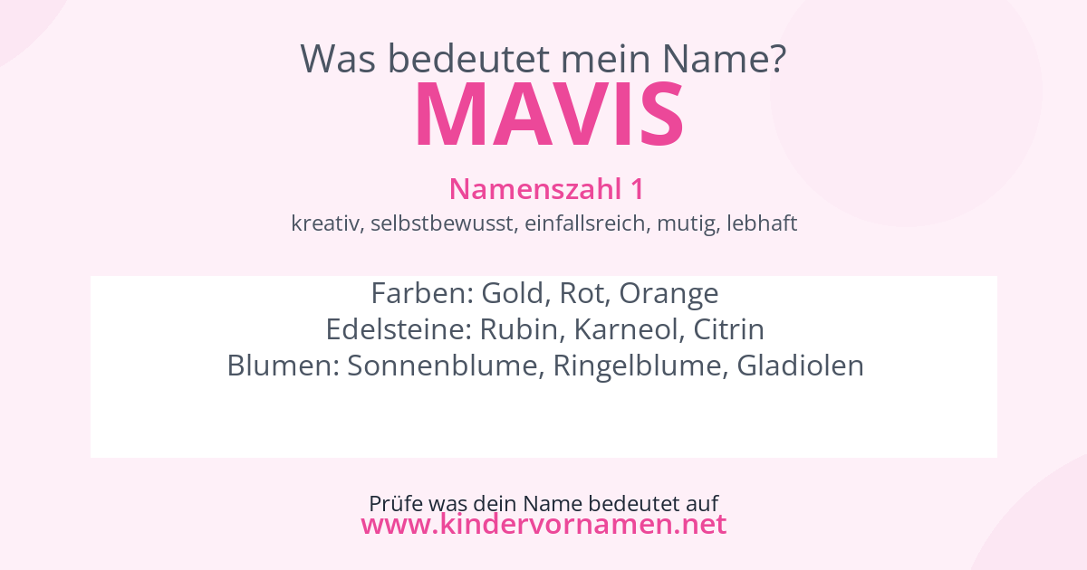 Was bedeutet der Name Mavis?