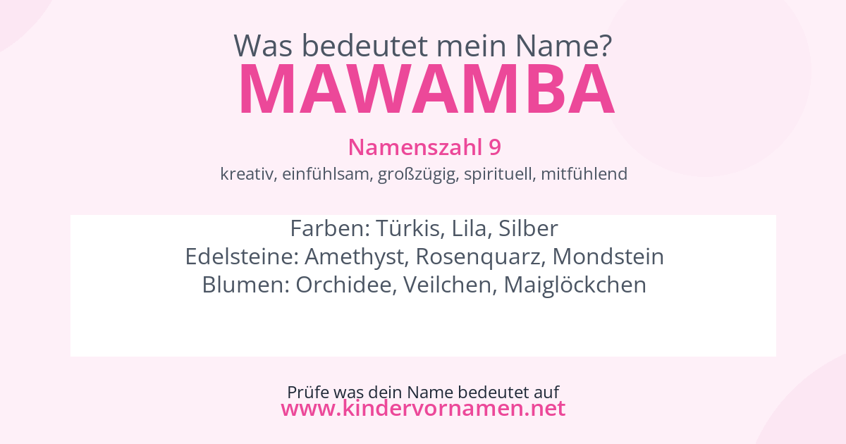 Was bedeutet der Name Mawamba?