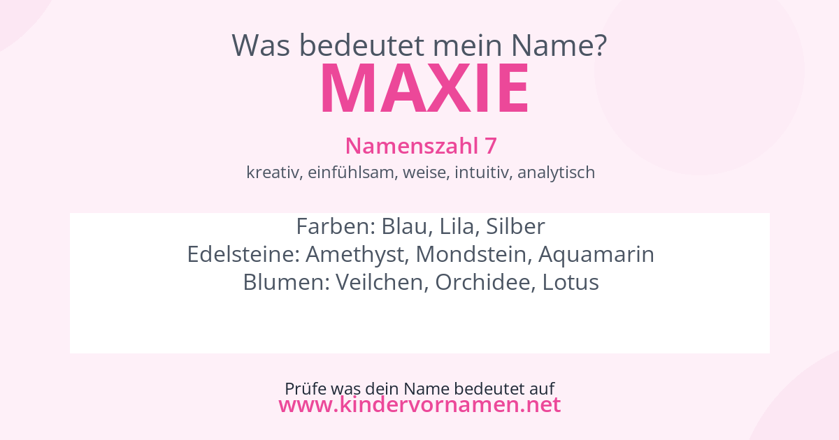 Was bedeutet der Name Maxie?