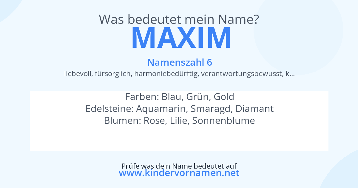 Was bedeutet der Name Maxim?
