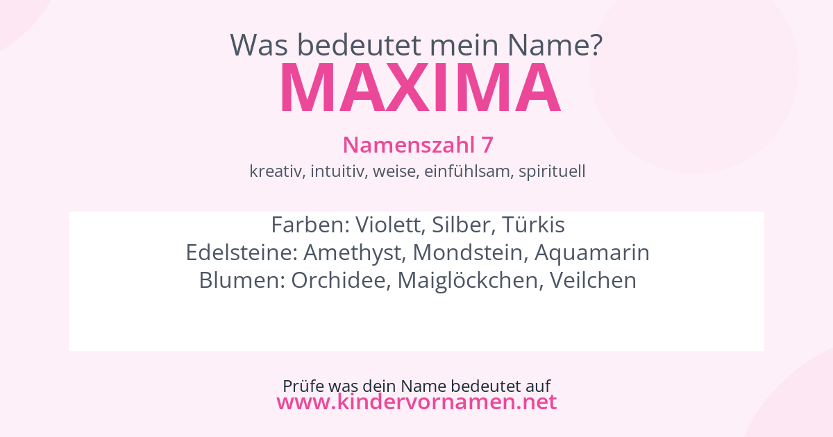 Was bedeutet der Name Maxima?