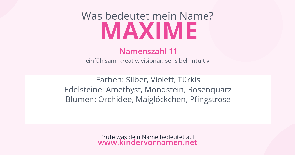 Was bedeutet der Name Maxime?