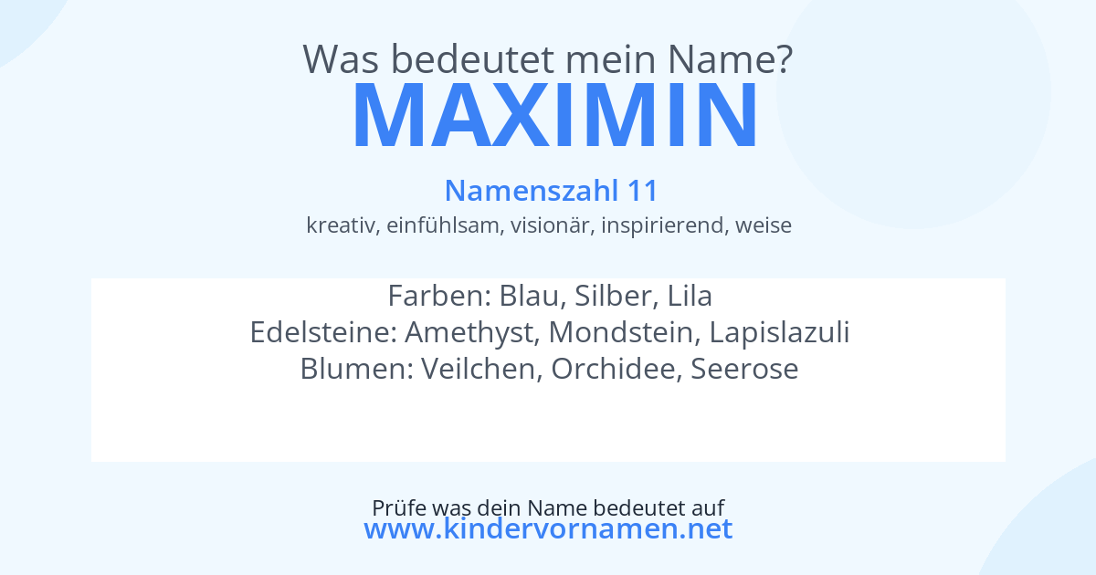 Was bedeutet der Name Maximin?