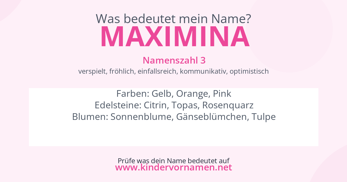 Was bedeutet der Name Maximina?