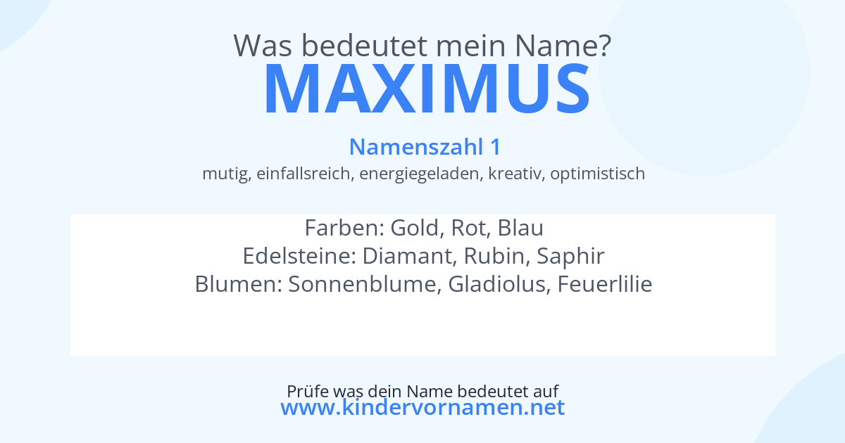 Was bedeutet der Name Maximus?