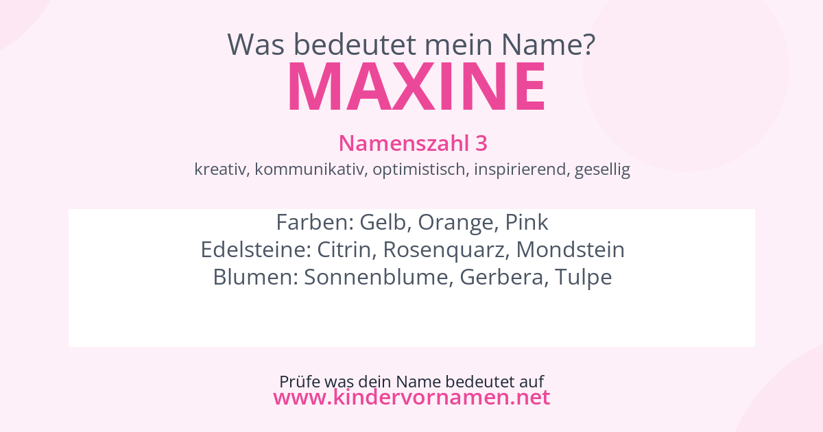 Was bedeutet der Name Maxine?