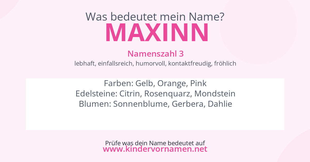Was bedeutet der Name Maxinn?