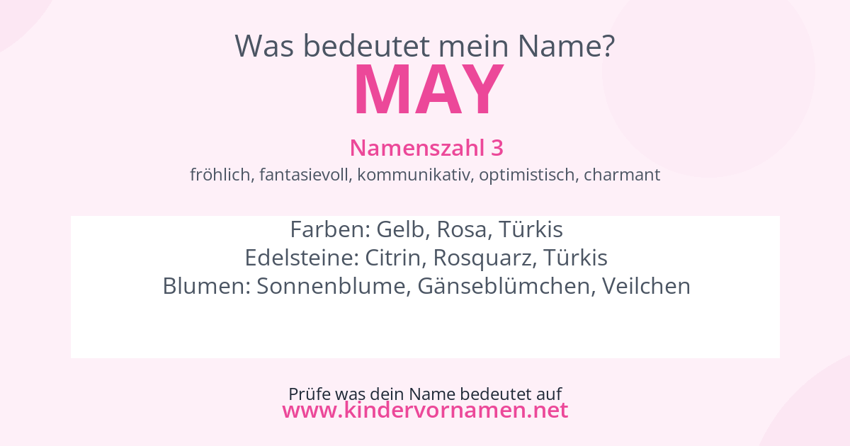 Was bedeutet der Name May?