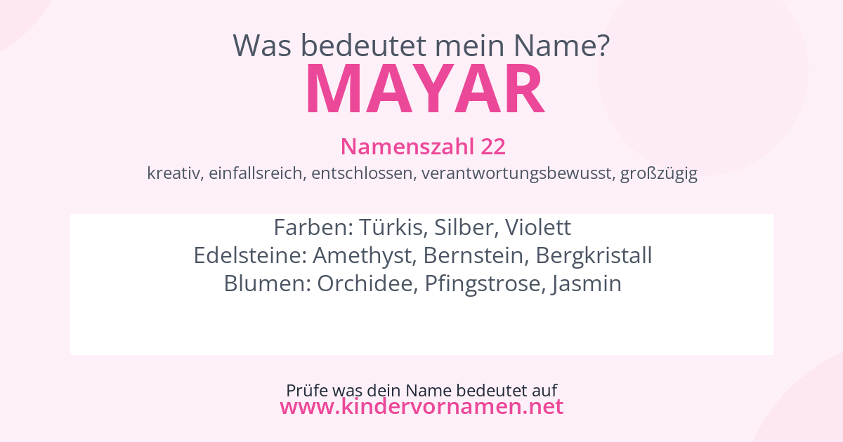 Was bedeutet der Name Mayar?