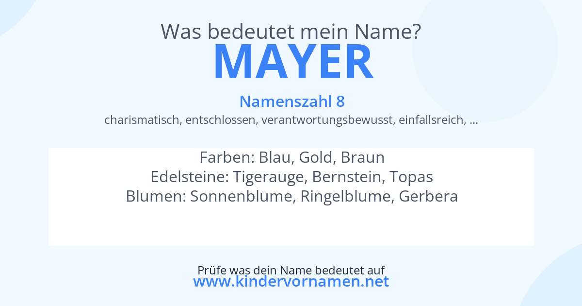 Was bedeutet der Name Mayer?